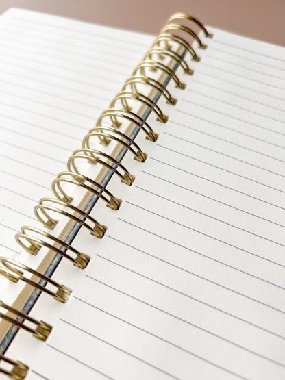 Hardcover Spiral Notebook, Dusty Linen Blue