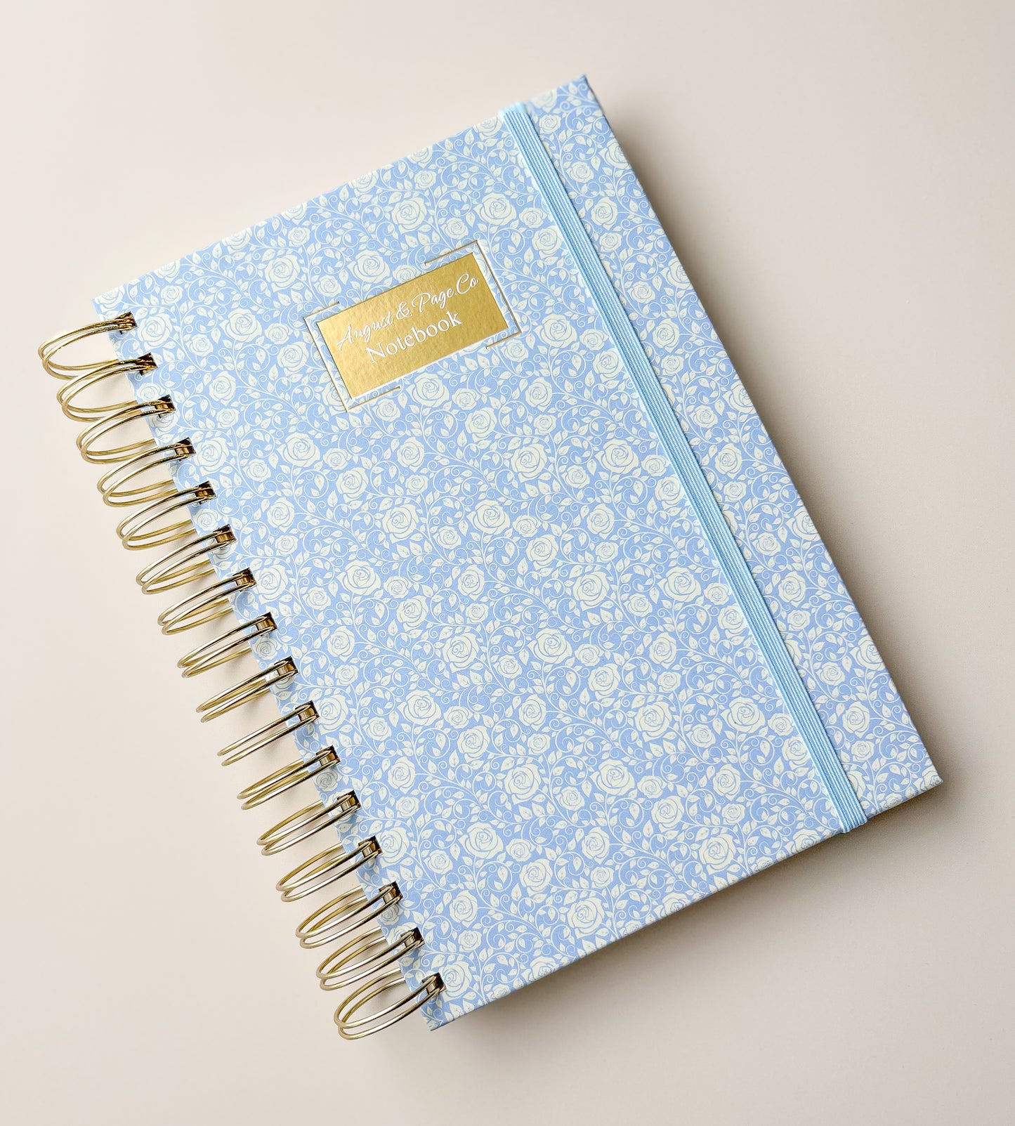 Hardcover Spiral Notebook, Dusty Linen Blue