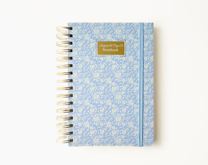 Hardcover Spiral Notebook, Dusty Linen Blue