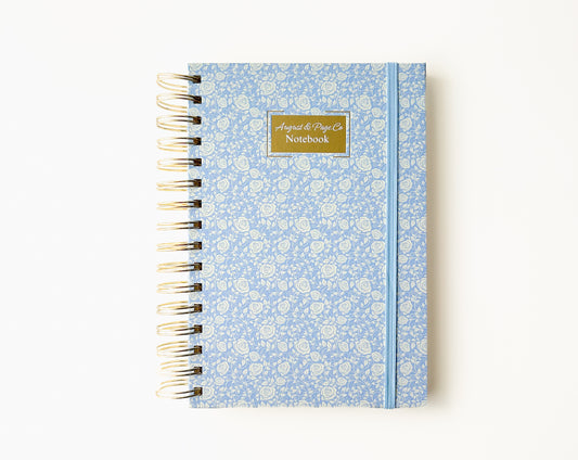Hardcover Spiral Notebook, Dusty Linen Blue