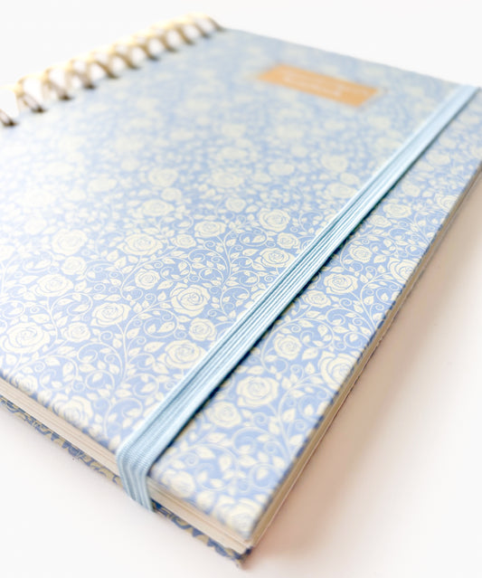 Hardcover Spiral Notebook, Dusty Linen Blue