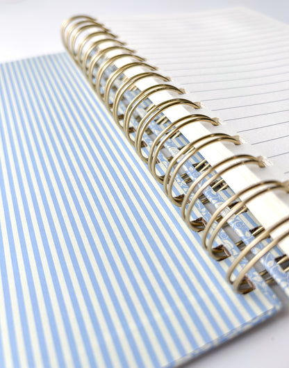 Hardcover Spiral Notebook, Dusty Linen Blue